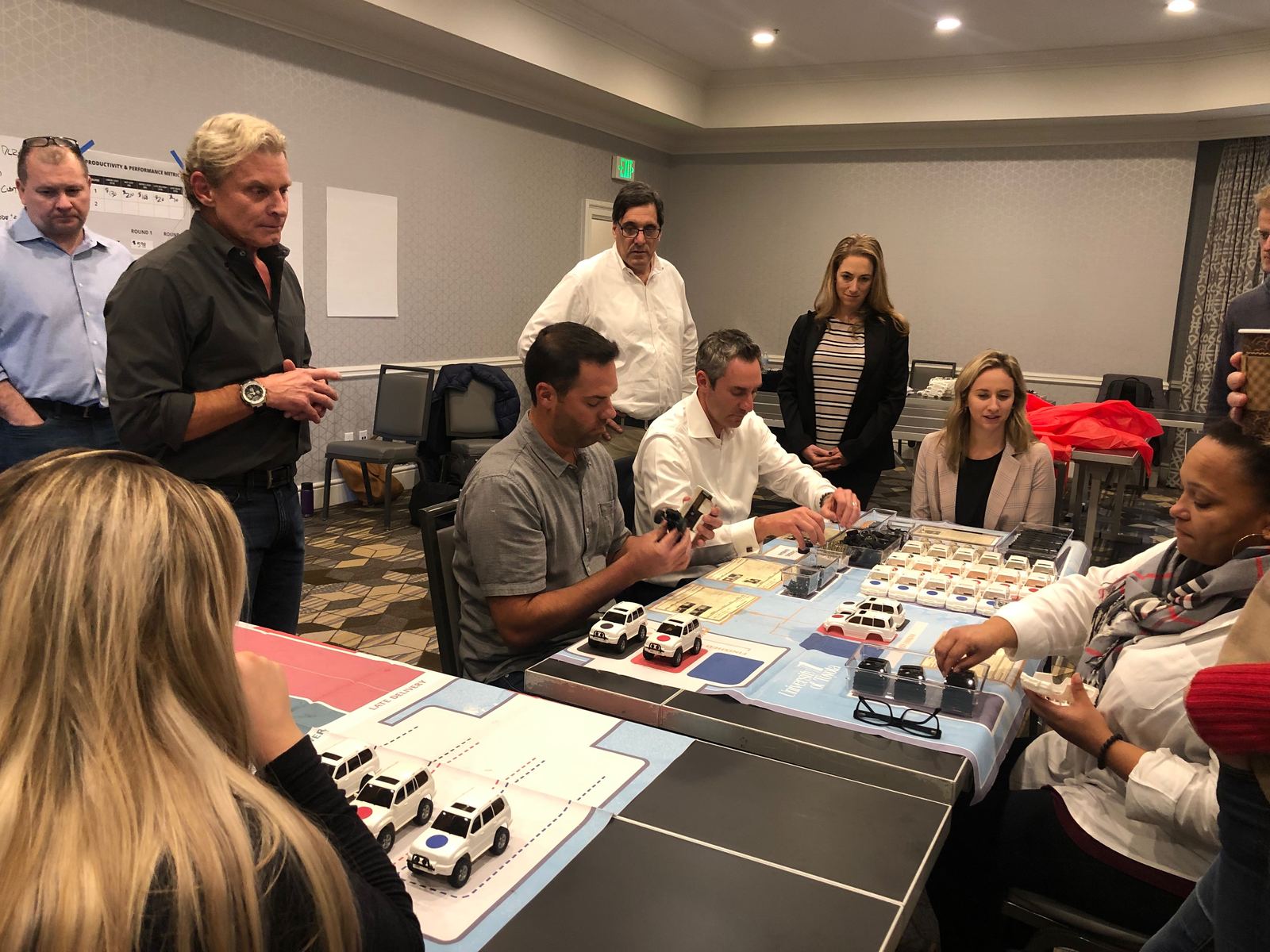 A leadership team working hands-on at a Stratechia workshop